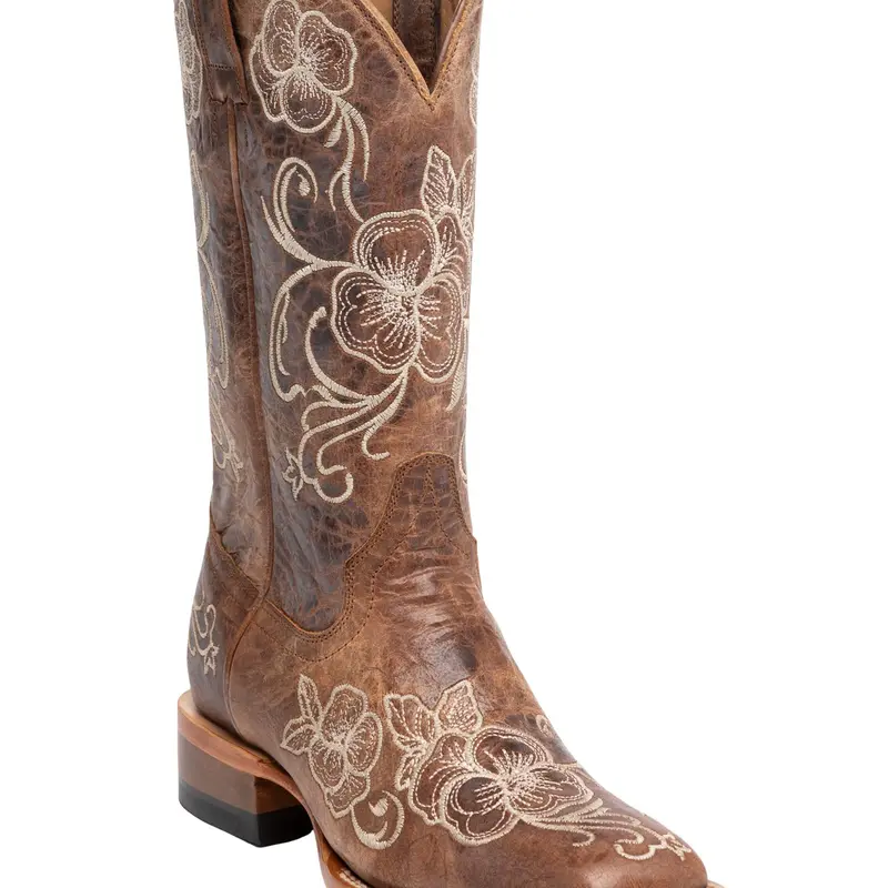 Shyanne Women's Women'S Lasy Floral Embroidered Western Boot Broad Square - Bbshysp20l4