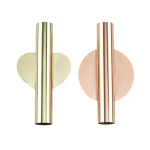 Small Wall Mounted Flower Tube Wall Metal Vase Decoration Stand Rose Gold Vase Stand For Displaying Flower Decoration Iron Gift