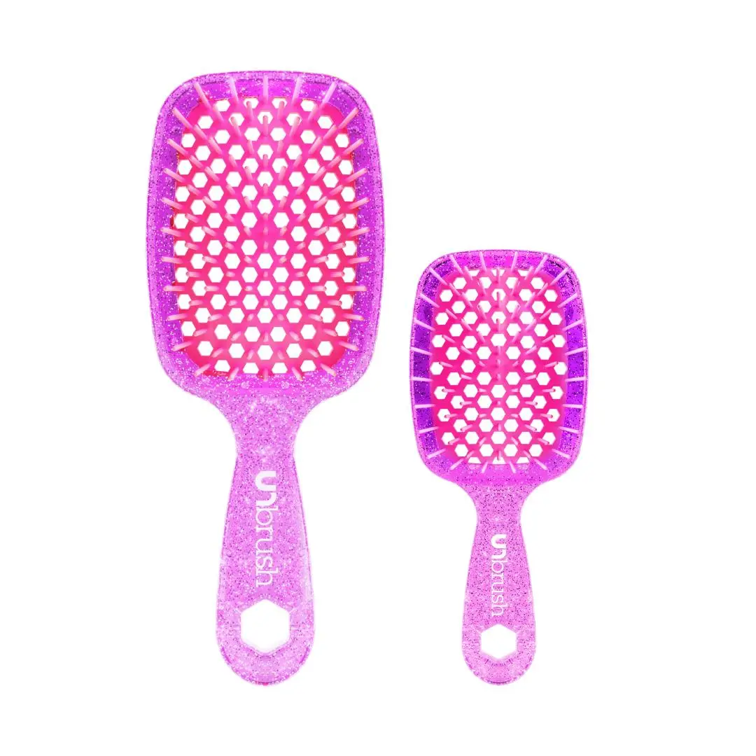 UNbrush Detangling Brush Duo Set: Original UNbrush and Mini UNbrush Duo Haircare Heatless