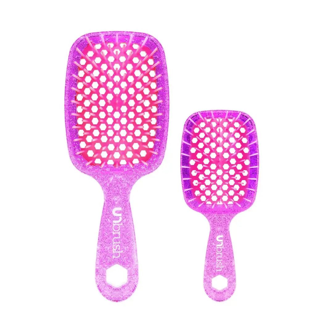 UNbrush Detangling Brush Duo Set: Original UNbrush and Mini UNbrush Duo Haircare Heatless