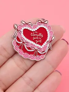 Cute Heart Love Zinc Alloy Fashion Enamel Tie Pin, Casual Chestpin Accessory for Backpacks & Clothing, Unique Christmas Gift Idea, Durable Metal Pins