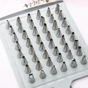 Stainless Steel Icing Tips Set, 48 Pcs Cake Decorating Tools, Cream Frosting Nozzles, Baking Supplies for Cakes and Pastries, Cake Decorating Kit, Pastry Decorating Tools