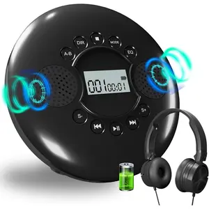 CD Player Portable,  Portable CD Player for  with Stereo Speakers, Rechargeable Walkman CD Player with Headphone, AUX, USB, Anti-Skip/Shockproof Discman for /Traval