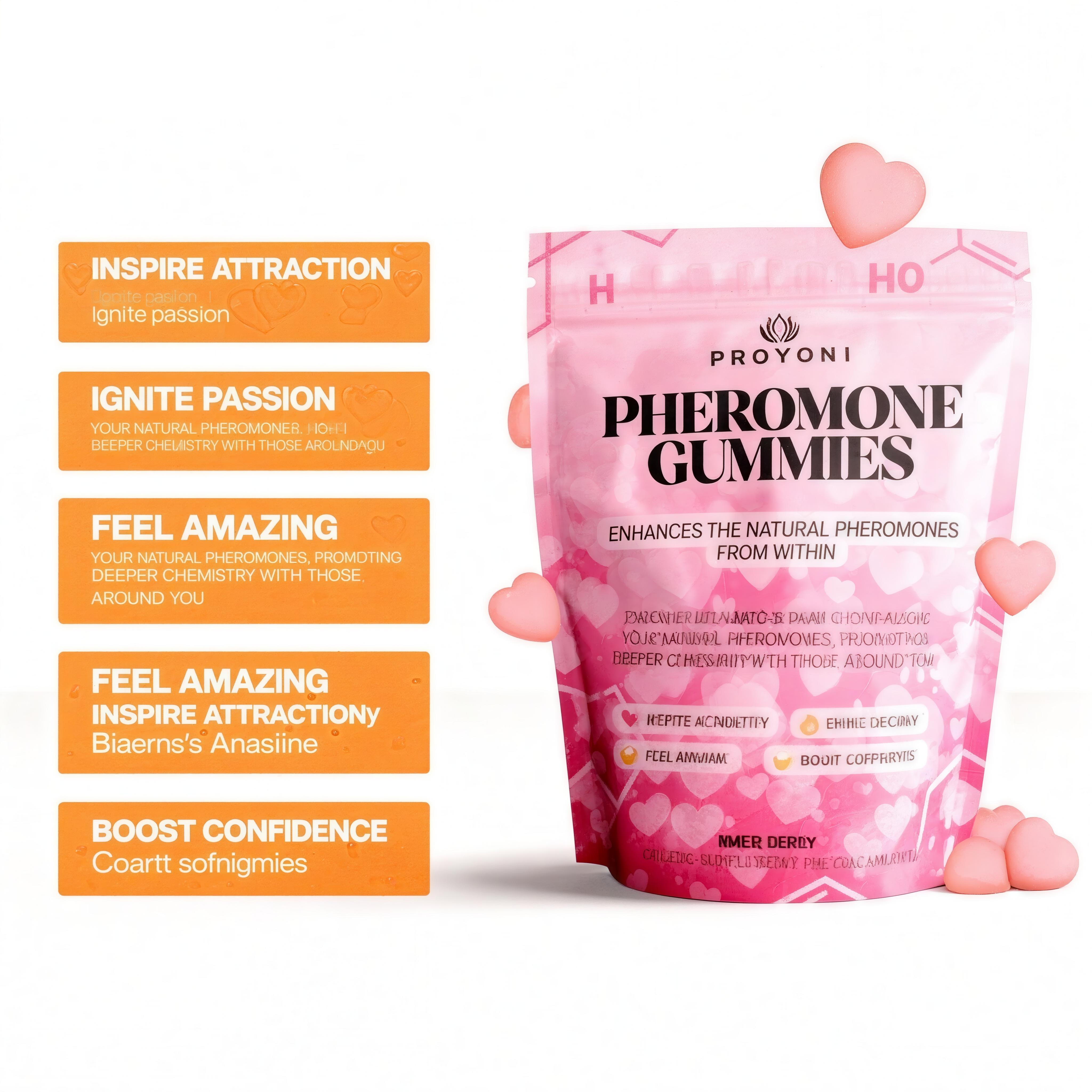 Stockout king ProYoniPheromone Gummies -Enhances your NaturalPheromones From Within -60 Count Mixed Berry Flavor Healthcare, Dietary, Supplement, Fitness, Vitamin, Edible