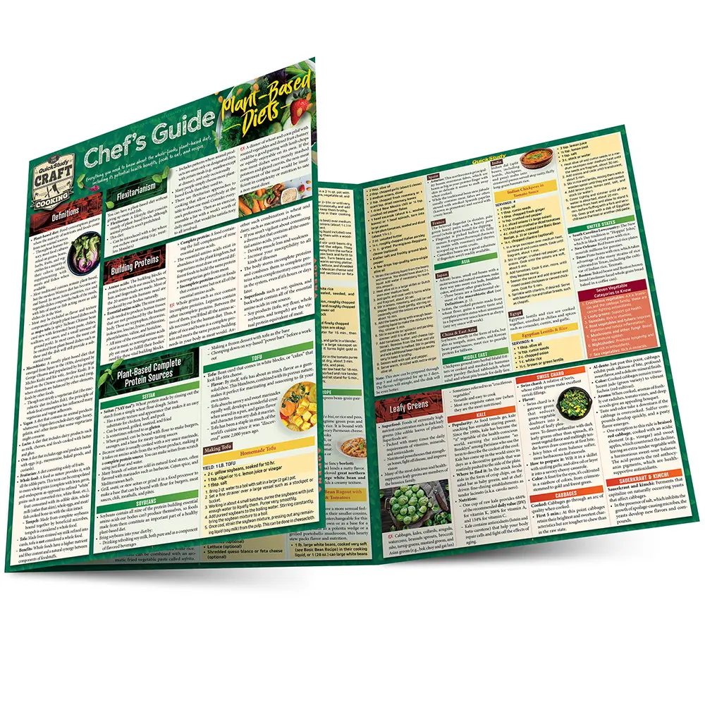 QuickStudy Chef's Guide to Plant-Based Diets Laminated Reference Guide