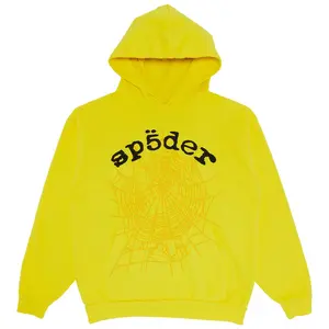 Sp5der Legacy Web Hoodie Yellow - Long Sleeve Unisex Authentic Brand New Original Spider Web Pullover Sweatshirt Ready to Ship
