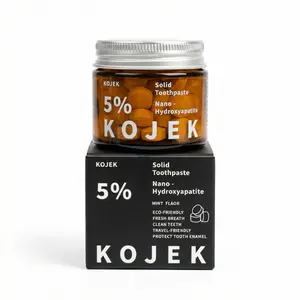 Kojek Fluoride-Free Solid Toothpaste, 62 Pieces Pack, Hap Enamel Protection, Dental Care Essential, Long-Lasting Oral Hygiene Solution