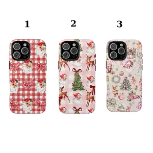 Christmas Phone Case, Aesthetic Winter pattern Magsafe iPhone Case, Retro Holiday Collage Case for iPhone 12 13 14 15 16 17 pro max plus mini