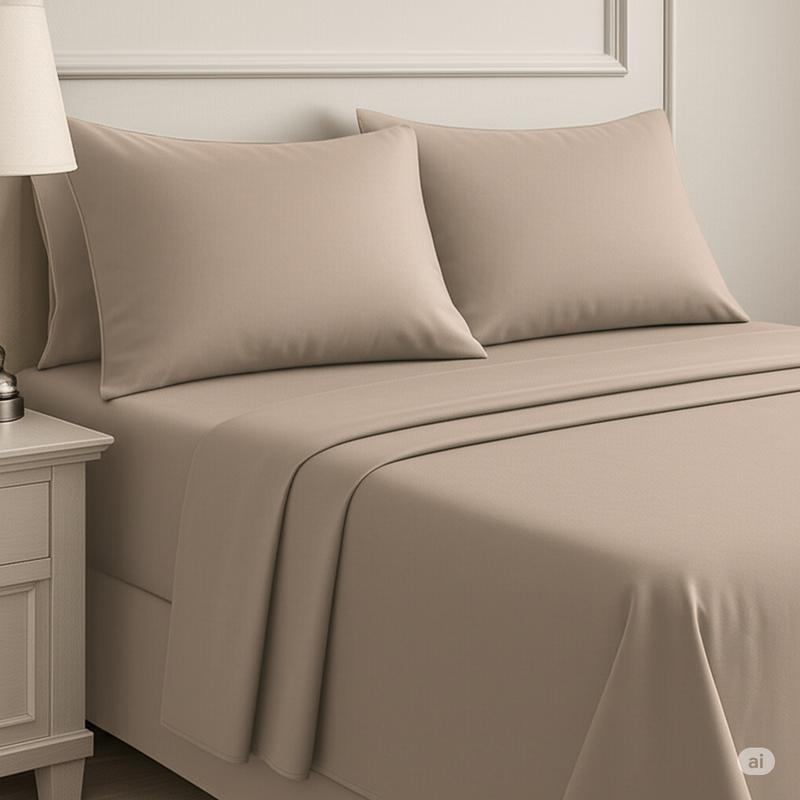 6-Piece Deep Pocket Bedding Set, Fitted and Flat Sheet, Hypoallergenic, Elastic All Around, Multiple Colors and Patterns - 100% Microfiber Brushed Weave Machine Washable