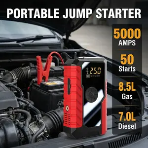 Portable Car Emergency Jump Starter, 12V Car Battery Charger, 160PSI Air Pump Emergency Starter and Single Starter, Multiple Styles, Automotive Accessory Tool, LED Light, Battery Charger, Winter Essential, Holiday Gift