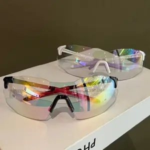 Colorful reflective photochromic windproof glasses, suitable for day and night use