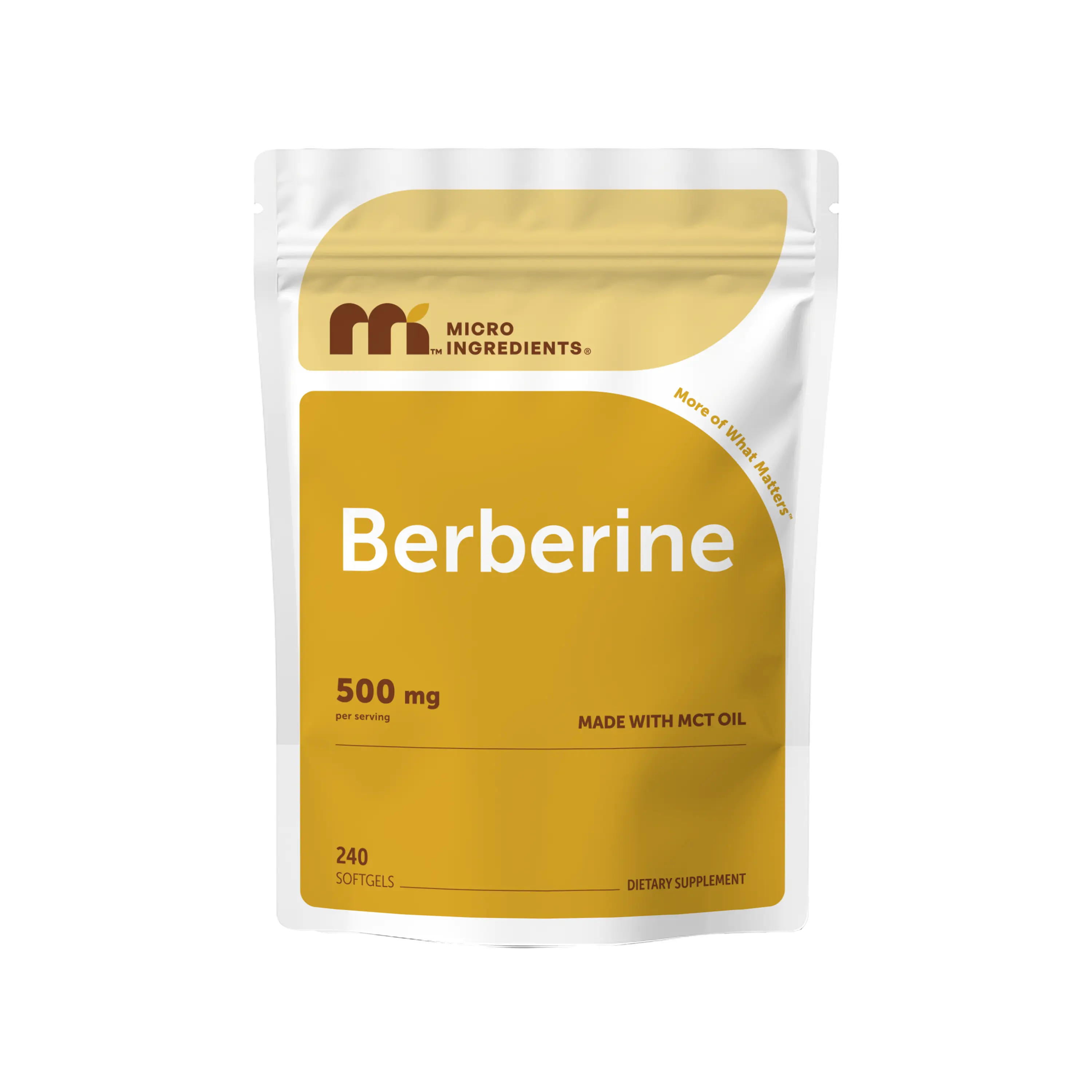 Micro Ingredients Berberine 500mg with MCT Oil, 240 Softgels