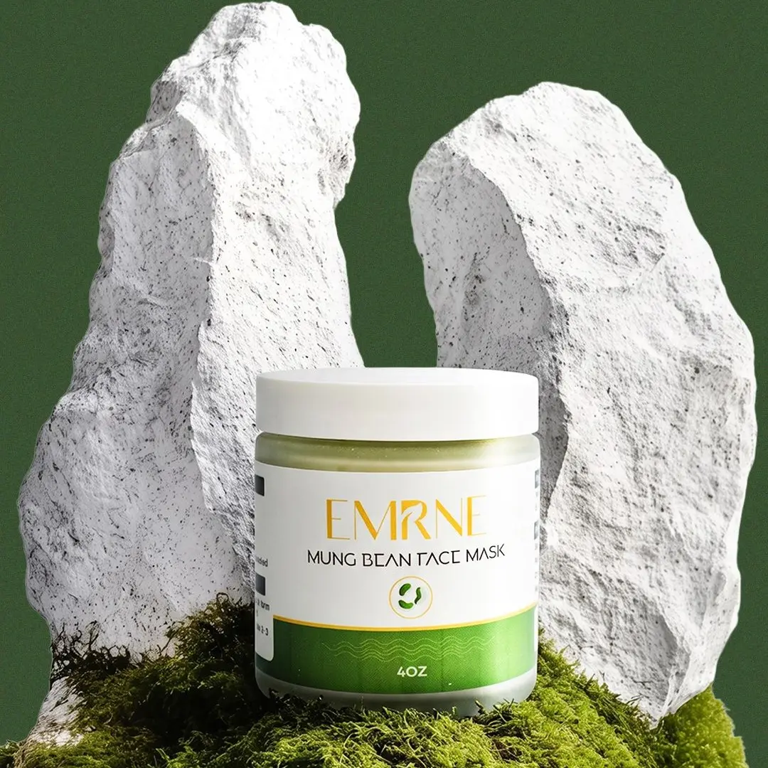 Emrné Mung Bean Face Mask - Powder Clay Mask with Kaolin, Rice & Coconut Milk, Pore Cleansing Korean Face Mask for Glowing Skin, Gentle Exfoliating Mud Mask, All Skin Types, 4 oz