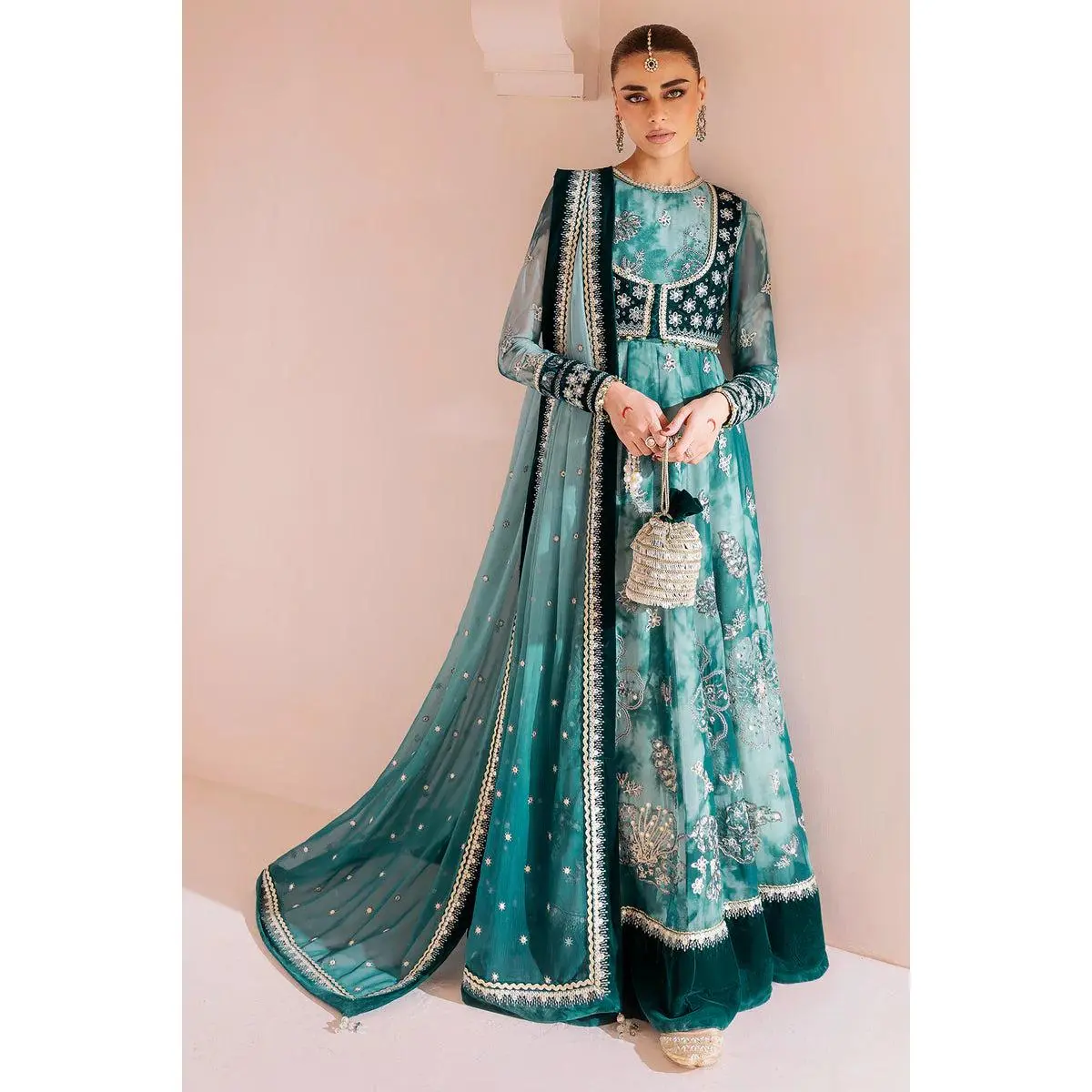 Jazmin - CVF D-06 Neelam Three Piece Embroidered Chiffon Suit