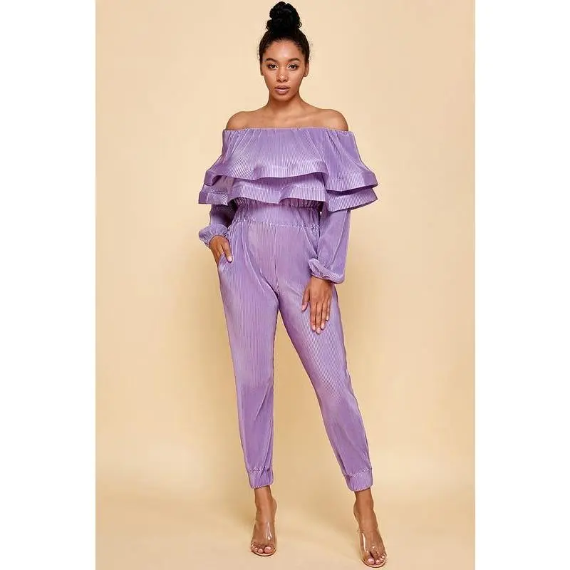 Lilac Dreams Jumpsuit Polyester Satin Womenswear Overalls
