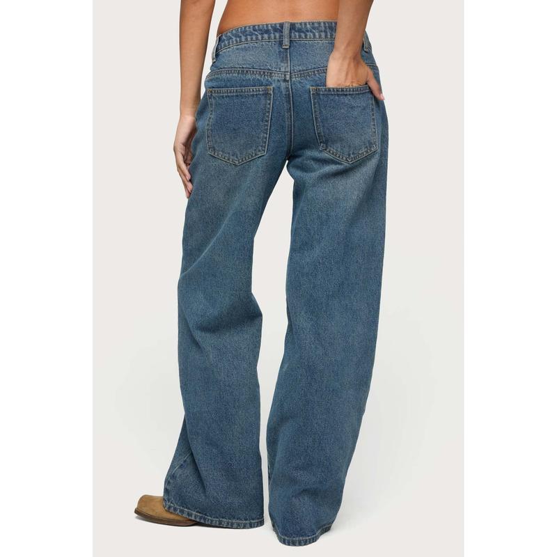 Charla Stud Low Rise Baggy Jeans