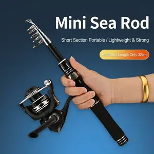 Mini Fishing Rod Ultra-Lightweight, Portable, Short-Section Telescopic Sea Rod for Comfortable Casting and Versatile Use in Multiple Scenarios
