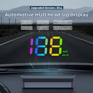 Next-generation speedometer head-up display. The kilometer and mile versions are not interchangeable. No buttons required. Speed monitor. Lightweight design. Automatic light-sensing brightness adjustment.