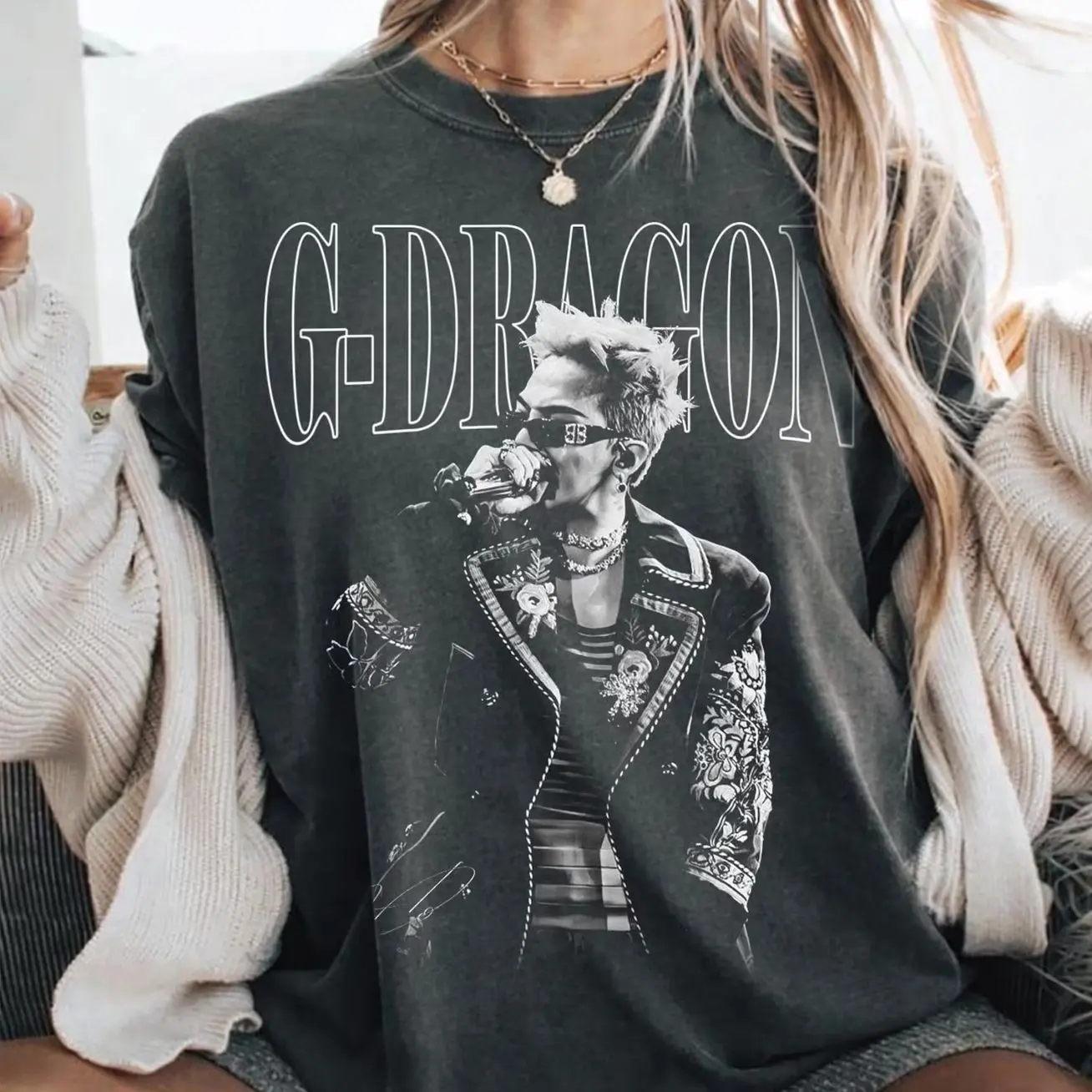 Potrait G Dragon Kpop Shirt, GD Graphic Tee, Kpop Idol Streetwear Shirt, Korean Pop Fan Merch, Kpop Concert Outfit Tee 4TC