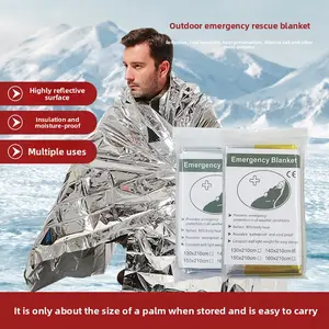 First Aid Blanket Outdoor Camping Portable Insulation Blanket Disposable Survival Emergency Blanket Cold Protection Sun Protection Life Saving Blanket