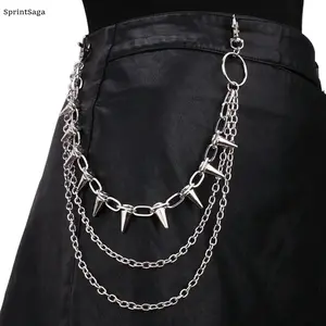 Y2K Wallet Chain for Men Women, Metal Pants Chain Hip Hop Streetwear, Punk Rock Jeans Chain Keychain, Aesthetic Outfit Chain for Trousers, Belt Loop, Everyday Wear Gift