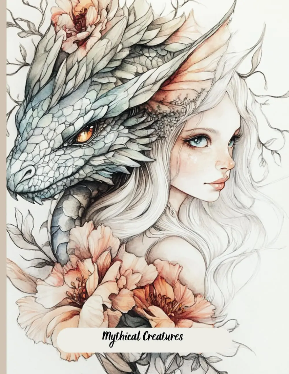 Mythical Creatures: Coloring Book for Adults and Teens, Color Your Own Kawaii Fantasy Creatures, Dragons and Fairies for Relaxation and Stress Relief