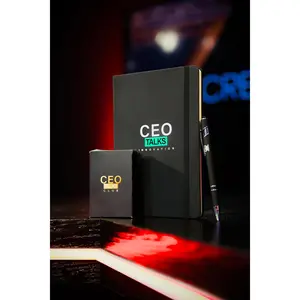 CEO Talks Club "Ritual of CEO" Kit - Includes CEO Power Cards, Premium Journal & Crystal Glass for Enhanced Leadership Skills
