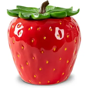 Strawberry Candy Jar With Lid Red Candy Container Ceramic Candy Jar With Lid For Candy Buffet