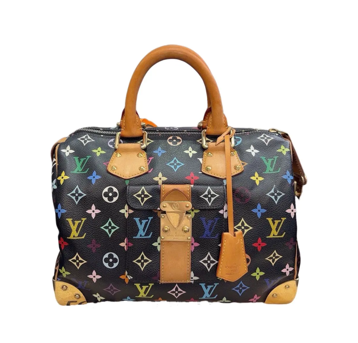 Pre-owned Louis Vuitton Takashi Murakami SPEEDY 30 black multicolor handbag