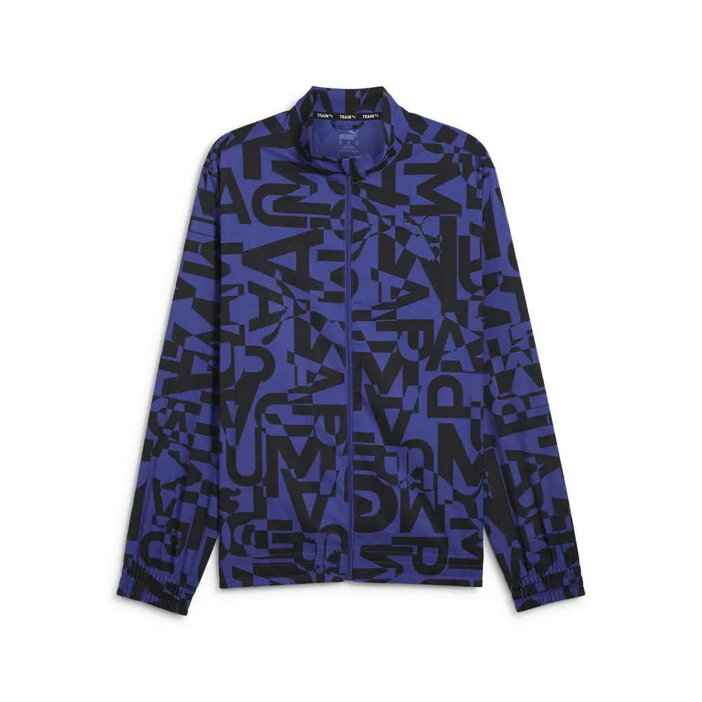 PUMA Mens Energy All Over Print Jacket Athletic Outerwear Casual - Blue