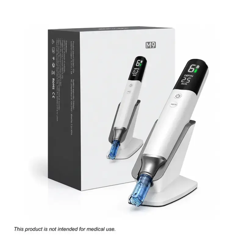 The drpen M9 beauty and skincare equipment set, includes an M9 beauty device/a base/a set of chargers/Two replacement parts