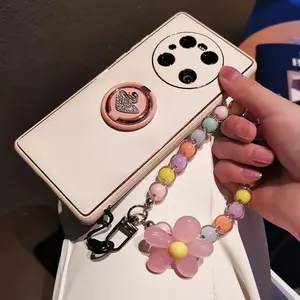 Colorful Crystal Bead Phone Strap, Phone Chain, Durable Anti-Loss Charm, Cute Floral Design, Perfect for Camera Keys Water Bottle Bag, Cell Phone Charm