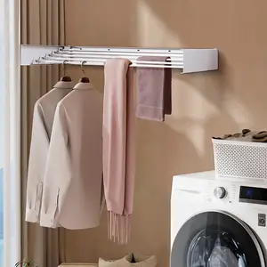 Wall Mounted Clothes Drying Rack 40" Folding Laundry Drying Rack, Collapsible Hanging Rack for Bathroom and Laundry, Supports up to 60lbs for Maximum Space Saving Efficiency summergarden