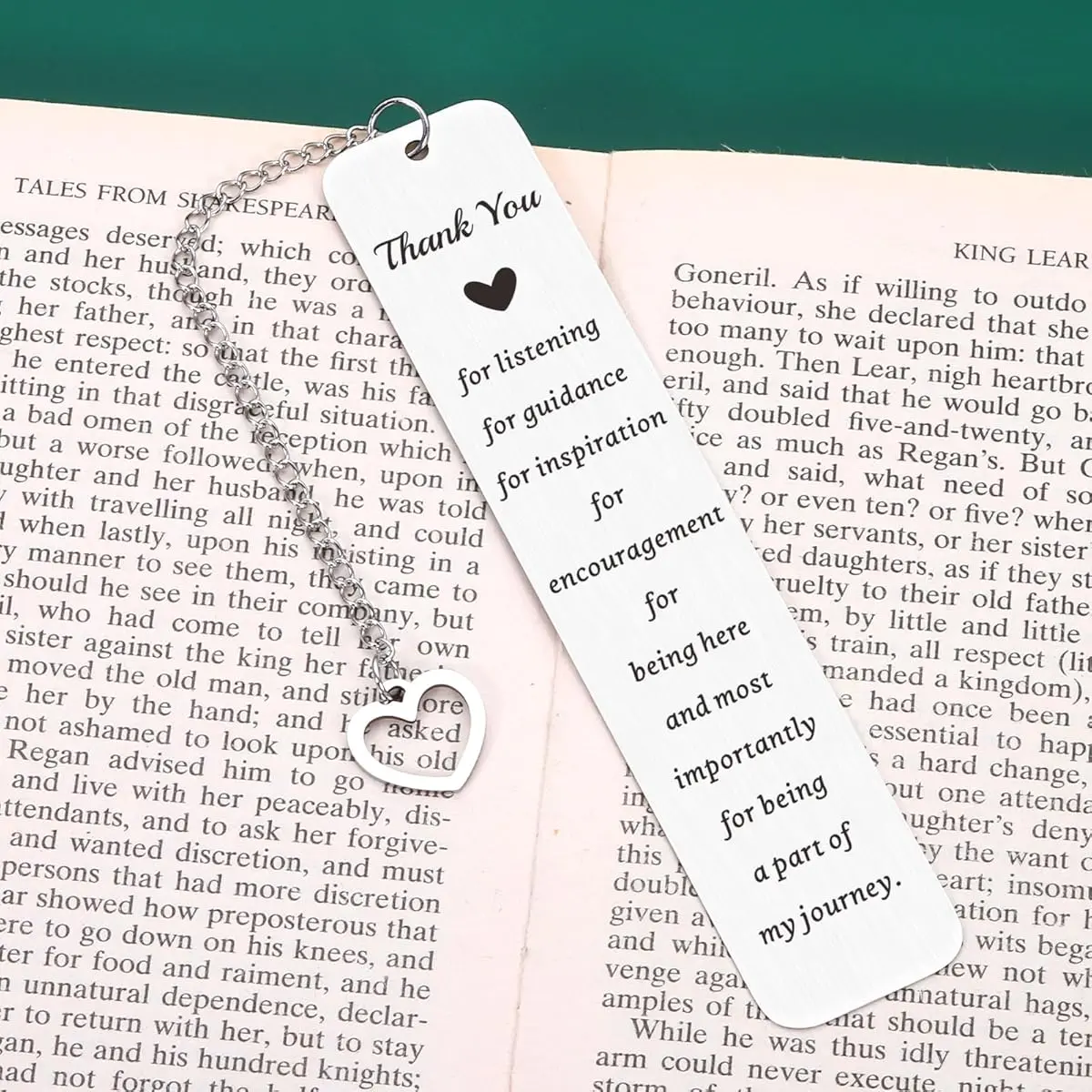 Stainless Steel Engraved Bookmark, Personalized Message Holder, Durable & Stylish Design, Ideal for Gifts & Collectibles