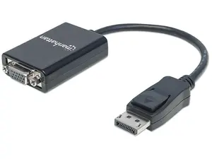 Manhattan DisplayPort to VGA Converter Cable - DisplayPort/VGA for Monitor, Video Device, Projector, Notebook, Desktop Computer - 1.35 GB/s - 5.91" - 1 x DisplayPort Male Digital Video - 1 x HD-15 Fem