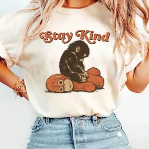 Stay Kind Punch Baby Monkey Shirt, Emotional Plush Toy Viral Emotional Shirt