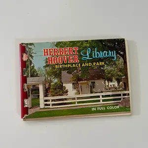 Vintage Herbert Hoover Library West Branch Iowa Souvenir Booklet TE2-BB