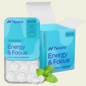 Neuro Wintergreen Energy & Focus Mints (72 Pieces) - Sugar Free with Natural Caffeine, L-theanine, Vitamin B12 & Vitamin B6 Neuro Wintergreen Energy & Focus Mints (72 Pieces) - Sugar Free with Natural Caffeine, L-theanine, Vitamin B12 & Vitamin B6