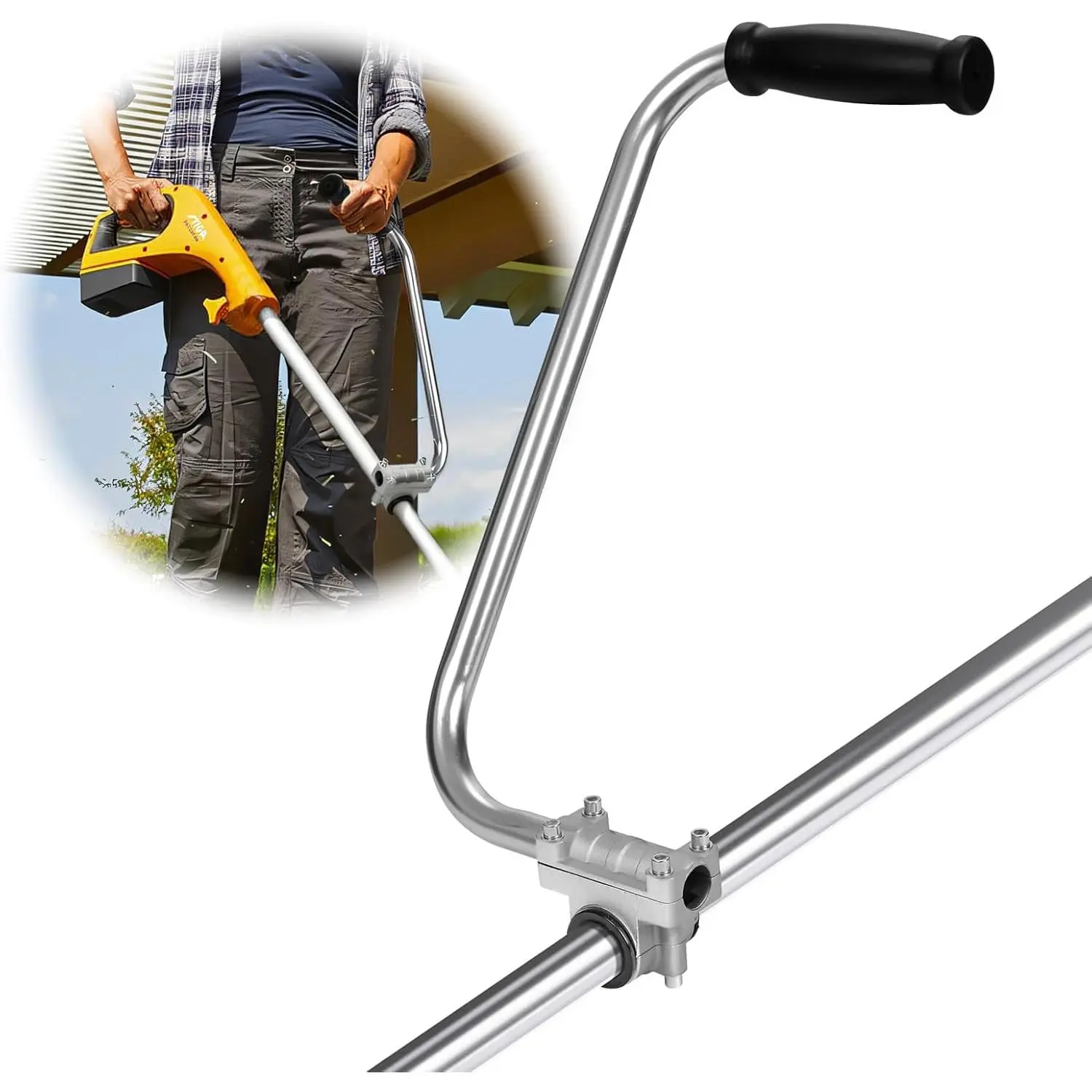 Ergonomic Weed Eater Handle Extension - Back Saver Trimmer Grip for Lawn Care and Landscaping, Durable Weedeater Handle for Comfortable Use