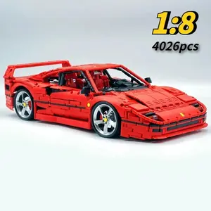 flash card 4026  Technical LOX Edition F40  Assembly MOC 140629 Building Block Car Supercar Model Adult High Difficulty Racing Toys