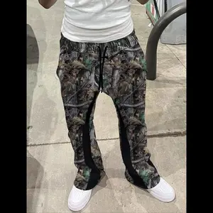 NewTrendy Digital Print Relaxed Fit Micro Flare Sweatpants for Youth, Stylish Casual Pants for Young Men & Women, Versatile Daily Wear