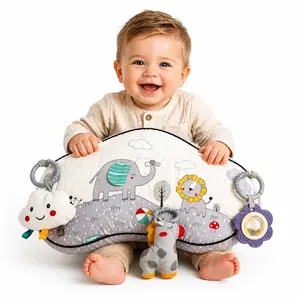 Autumn Bliss Co Tummy Time Activity Toy with 3 Detachable Sensory Toys – Supervised Floor Play for Infants 0-9 Months