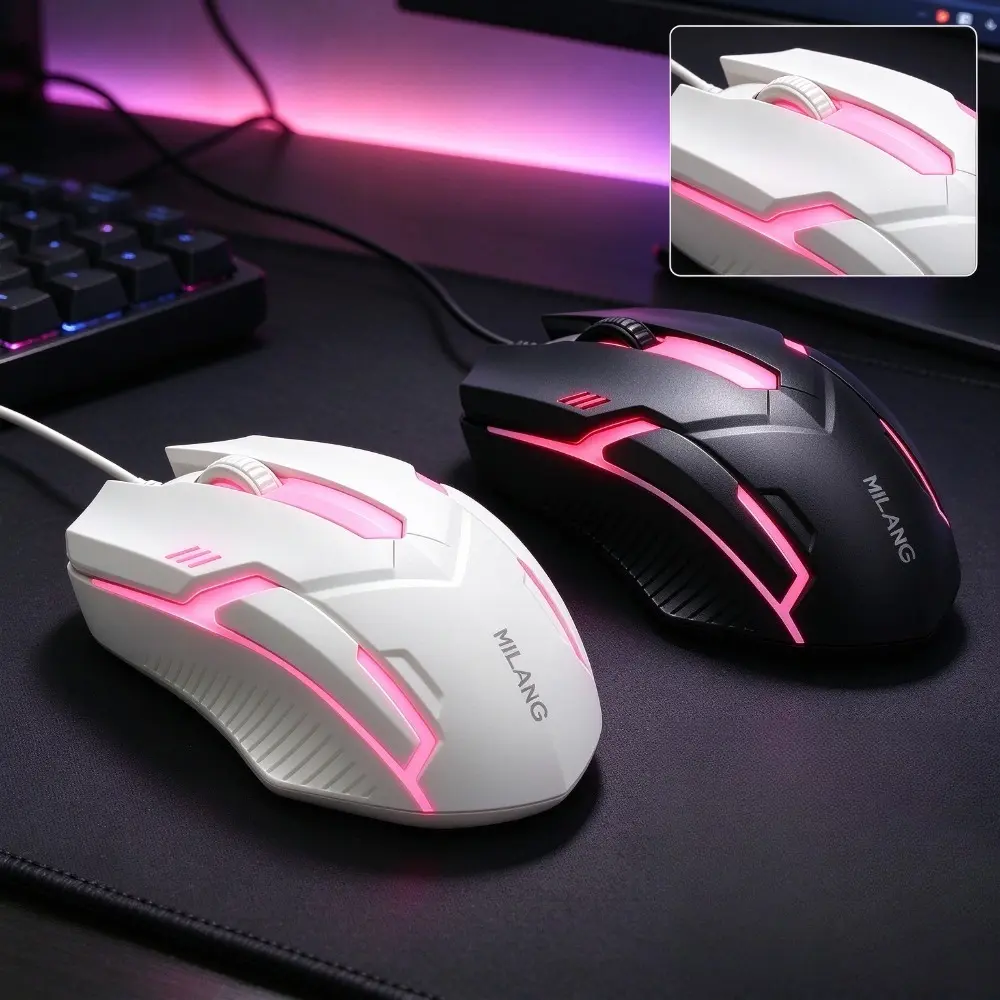 1pc Wired Gaming Mouse - Plug-and-Play Indoor Recreation Accessory for Gaming, Office Computers and Laptops