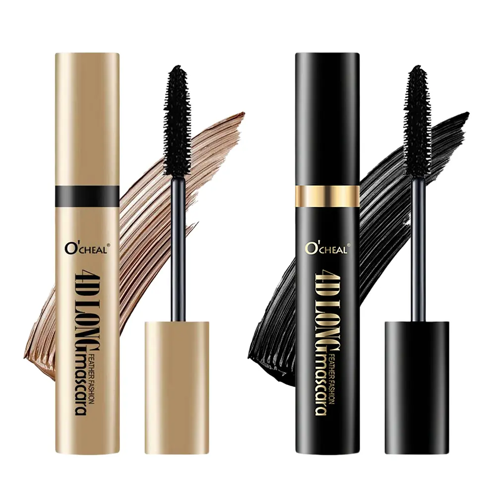 Tubular 4D Eyelash Primer,Eyelash Primer,WaterproofLong Curling Mascara,Natural And Non-Smudged,Threaded Long-Lasting Curling Mascara,Make your eyelashes curlier and more voluminous