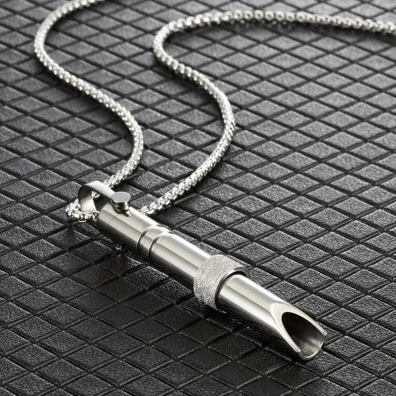 Mindfulness Breathing Tool Necklace for Women, Chain & Link Stone & Metal Turquoise Calming Relief Breathlace, Daily Wear Anxiety & Smoking Cessation Accessory, One Piece