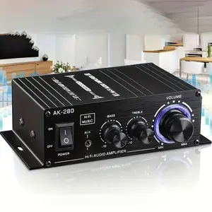 2.0-Channel Audio Amplifier Module, 200W Peak Power Stereo Amp, Low Distortion Home Theater Audio Board, Heavy-Duty Aluminum Car Stereo Receiver, 12V DC Compact Amp for Bookshelf Speakers