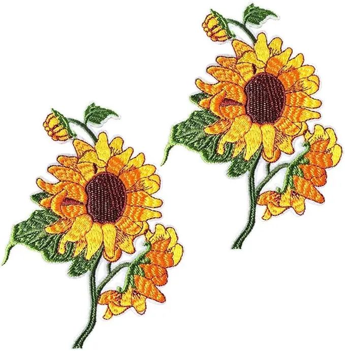 Patches - ️2 Pcs Van Gogh Sunflower Iron On Patches for Backpacks, Hats, DIY Sew on Applique Patch, Vintage Embroidered Patches for Repair Clothes, Jackets, Jeans