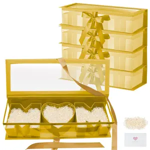 Valentine's Mother's Day Flower Gift Box, 17.52"x5.98"x3.74" Mom Letter Shape, Fillable Design, Includes Card & Ribbon