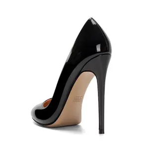 SAMMITOP Women's Round Toe 120mm Sky High Heel Pumps Ladies Stiletto Evening ...
