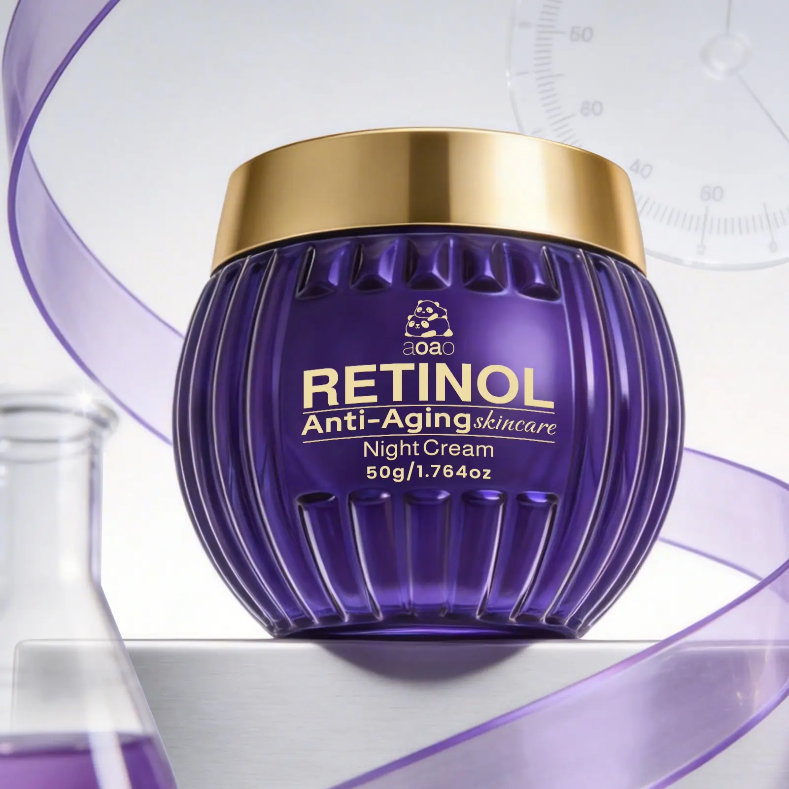 Retinol Anti-Wrinkle Face Cream with Collagen and Hexapeptide, Anti Aging Formula, Fast Absorption, Tightening, Wrinkle Reduction, Smooth Skin, 50g